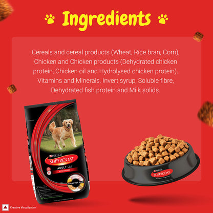 Purina SuperCoat with Chicken Smartblend Adult Dog Dry Food — back view