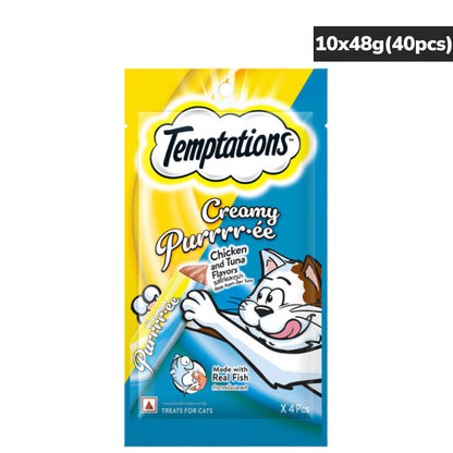 Temptations Creamy Purrrr Ee Chicken Tuna Cat Treats