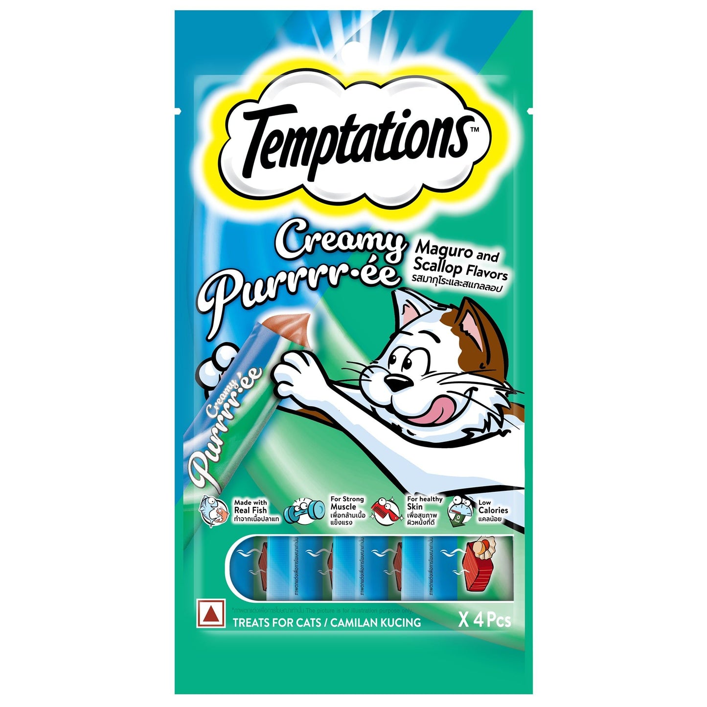 Temptations Creamy Purrrr Ee Maguro Scallop Cat Treats