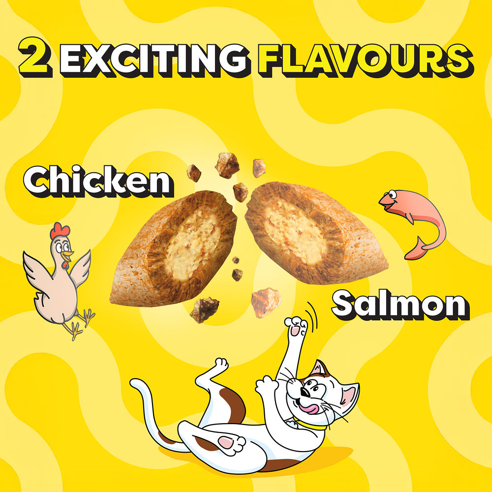 Temptations MixUps Chicken & Salmon Flavour Cat Treats — back view