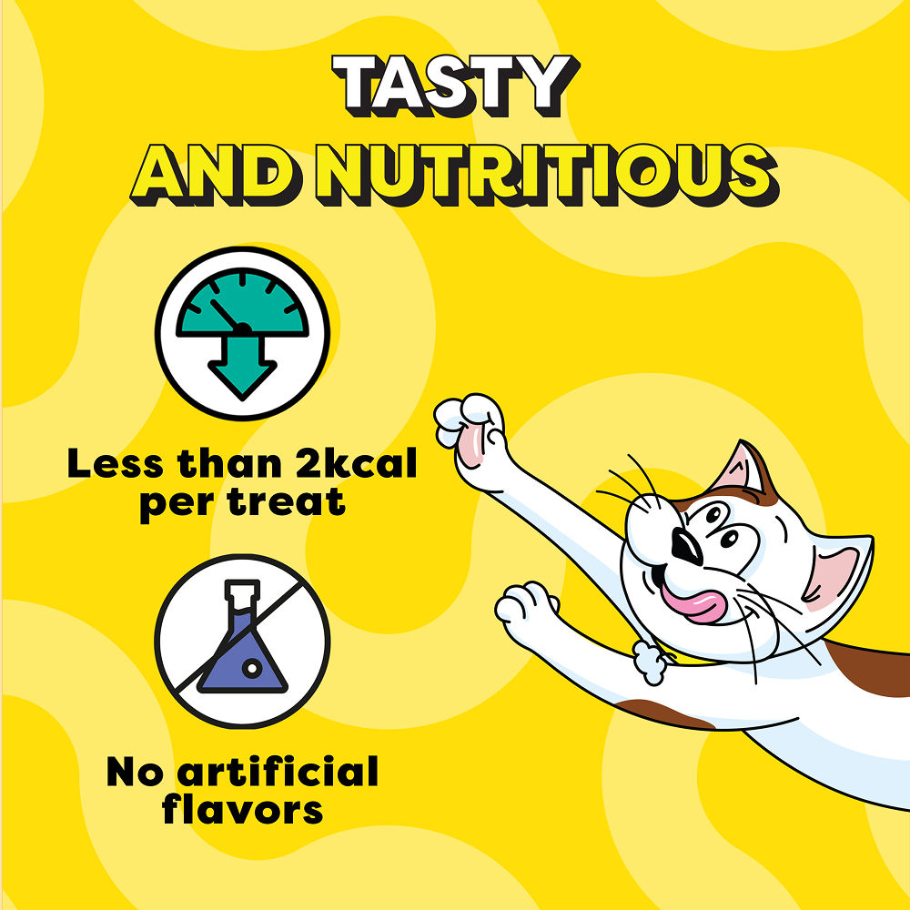Temptations MixUps Chicken & Salmon Flavour Cat Treats — in use