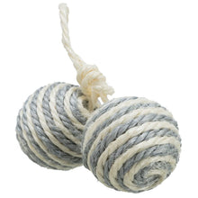 Trixie 2 Sisal Balls On A Rope With Bell Toy For Cats Grey