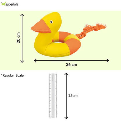 Trixie Aqua Duck on a Rope Toy for Dogs — side view