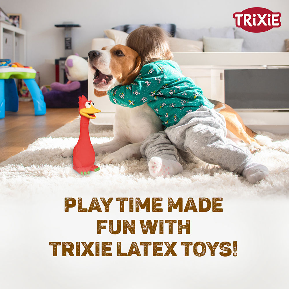 Trixie Bird Latex Interactive chew Toy for Dogs — side view