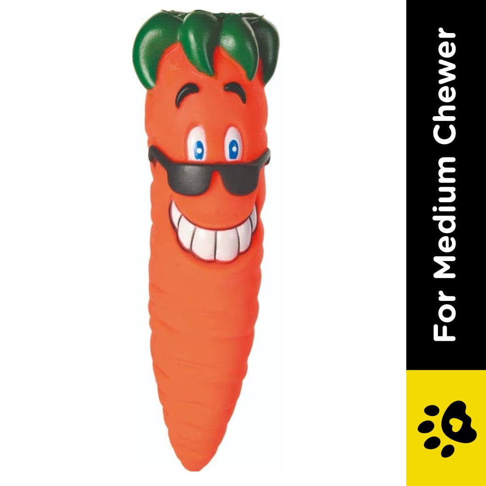 Trixie Carrot Snack Vinyl Toy for Dogs — side view