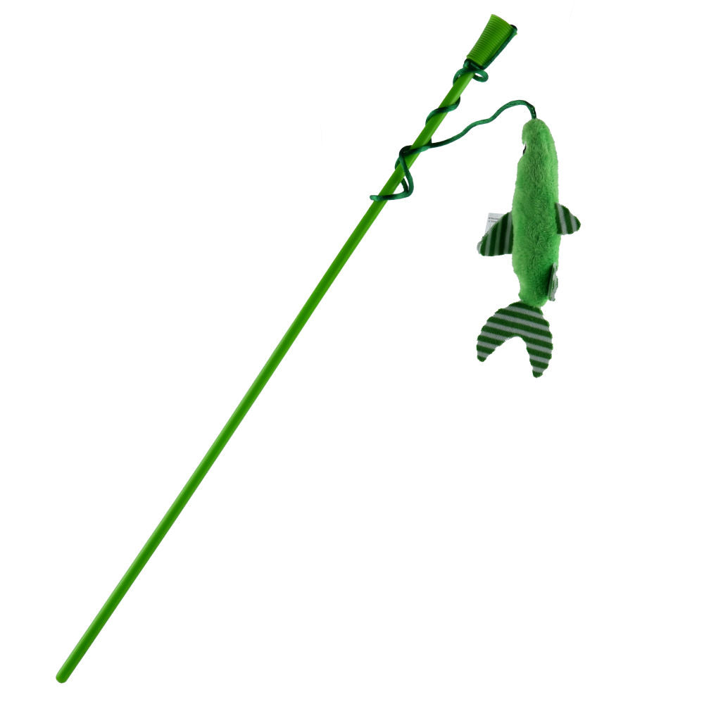 Trixie Cat Teaser With Plush Fish & Catnip Toy for Cats — side view
