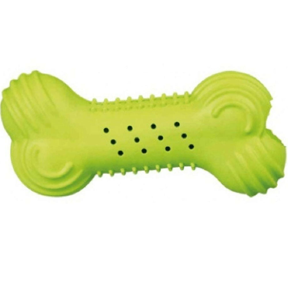 Trixie Cooling Bone Natural Rubber Chew Toy For Dogs Green