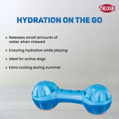 Trixie Cooling Dumbell Chew Toy for Dogs — back view
