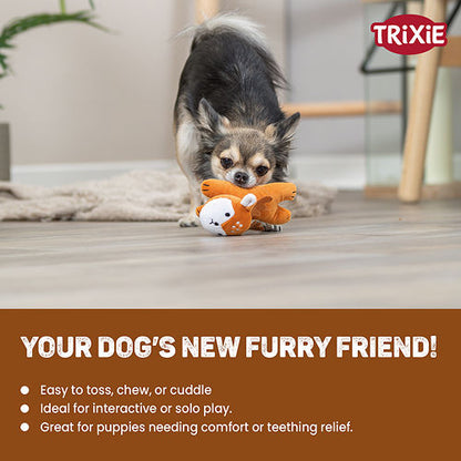 Trixie Deer Plush Toy for Dogs — in use