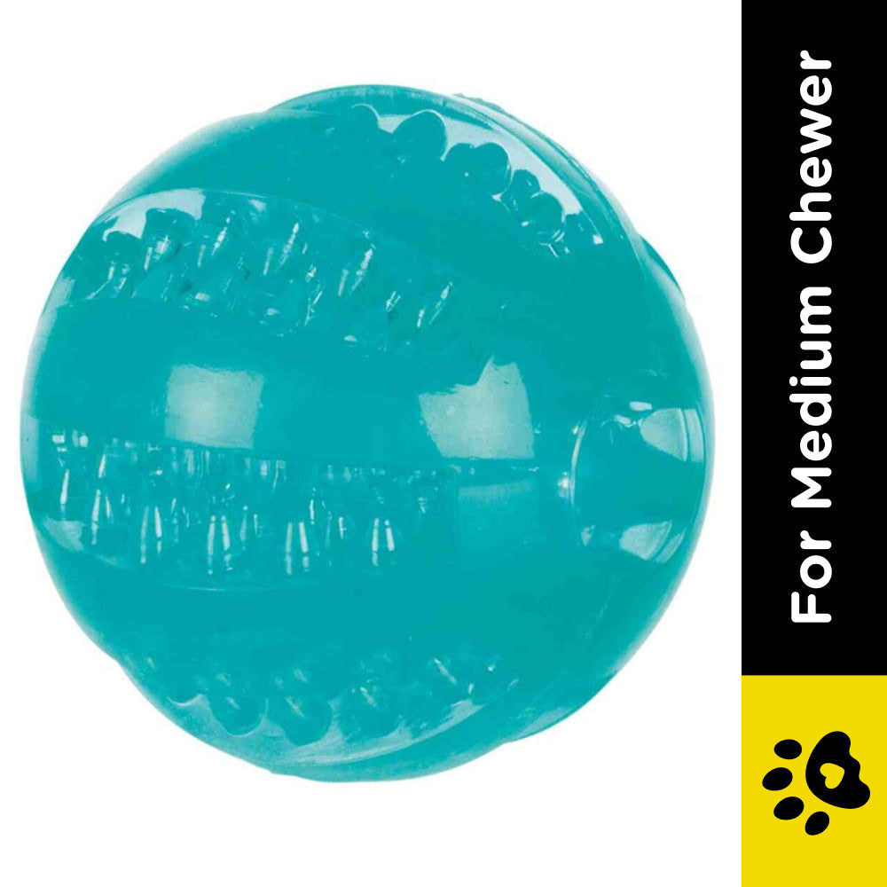 Trixie Denta Fun Ball Mint Flavour TPR Rubber Toy for Dogs — side view