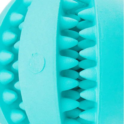 Trixie Denta Mint Flavour Natural Rubber Fun Rugby Ball Toy for Dogs | For Medium Chewers — detail shot