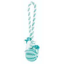Trixie Denta Playing Rope With Fun Ball Mint Flavour Natural Rubber Toy For Dogs