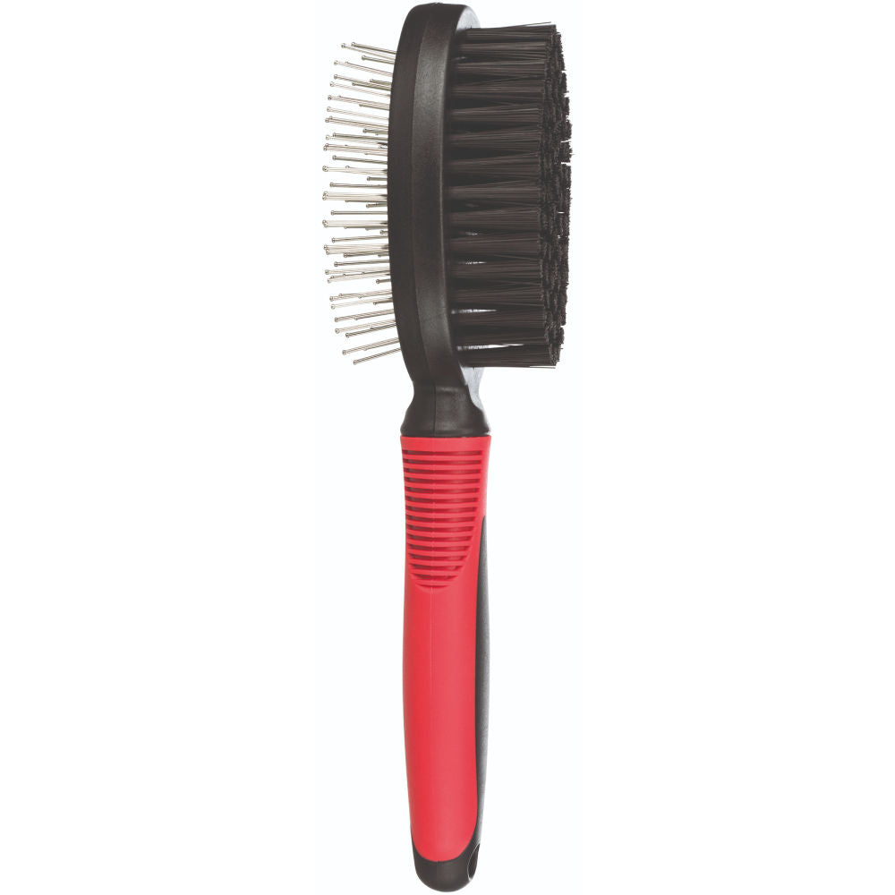 Trixie Double Sided Pin And Bristle Brush For Dogs Black Red