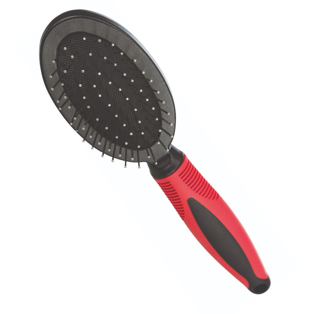 Trixie Double Sided Pin And Bristle Brush For Dogs Black Red - Image 2