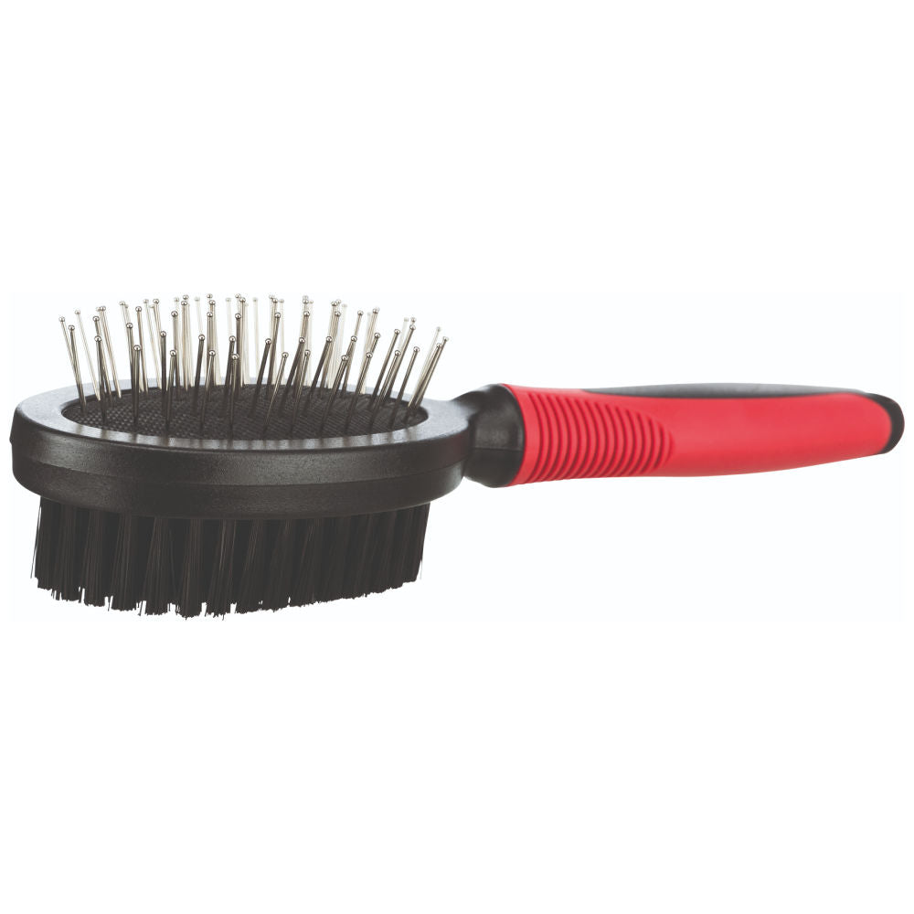 Trixie Double Sided Pin And Bristle Brush For Dogs Black Red - Image 3
