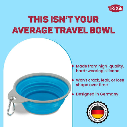 Trixie Foldable Silicon Travel Bowl For Dogs And Cats Blue And Gray - Image 5