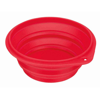 Trixie Foldable Travel Silicon Bowl For Dogs And Cats Red