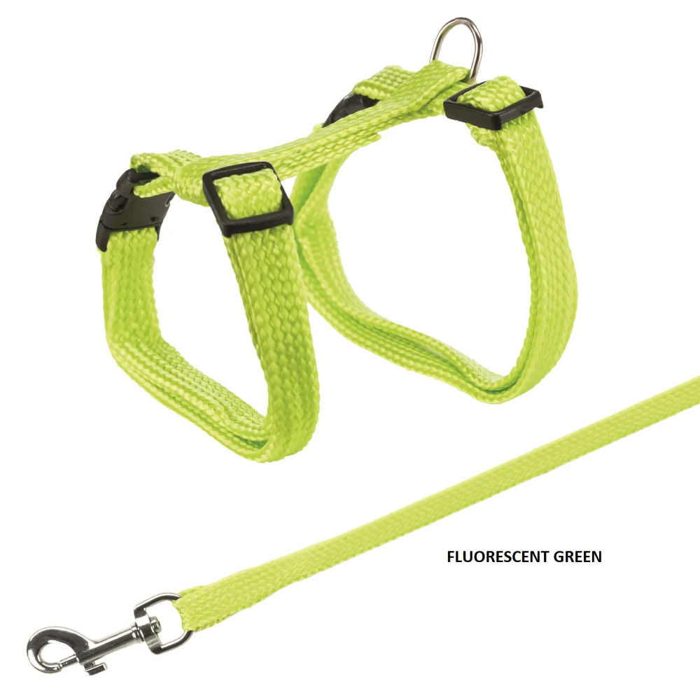Trixie Harness With Leash For Cats Green