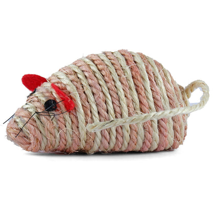 Trixie Mouse Shaped Sisal Toy For Cats Pink