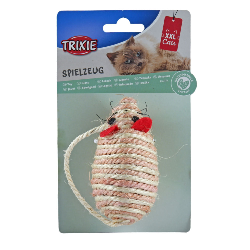 Trixie Mouse Shaped Sisal Toy for Cats — back view