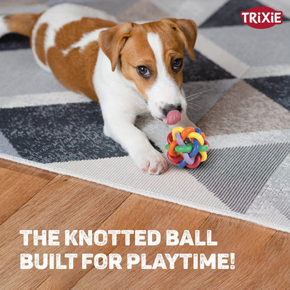 Trixie Natural Rubber Knotted Ball Chew Toy for Dogs — side view