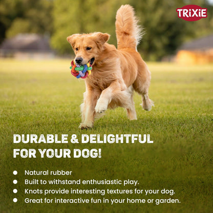 Trixie Natural Rubber Knotted Ball Chew Toy for Dogs — back view