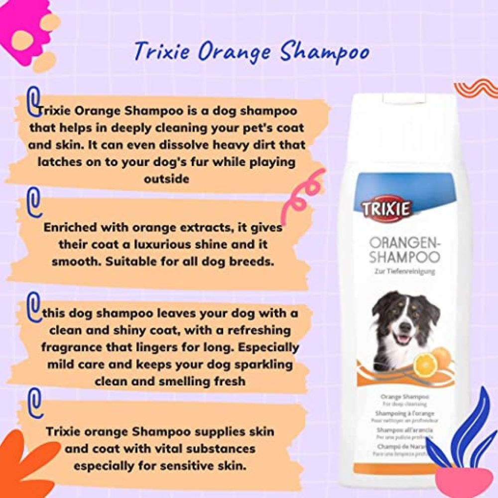 Trixie Orange Shampoo for Dogs — back view