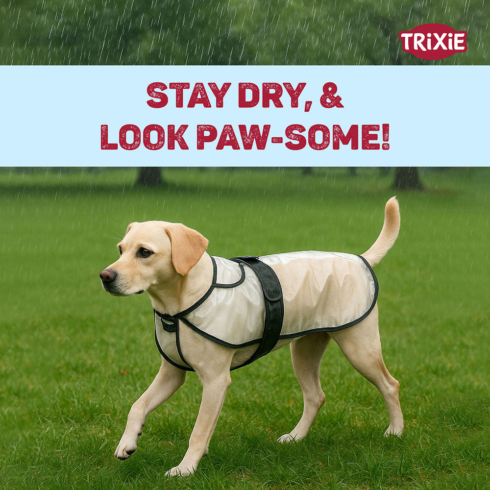 Trixie Black Piping Transparent Raincoat For Dogs - Image 4
