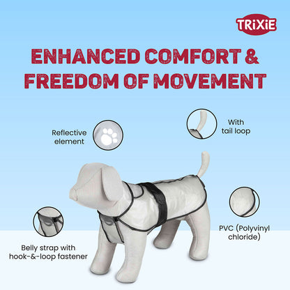 Trixie Black Piping Transparent Raincoat For Dogs - Image 5