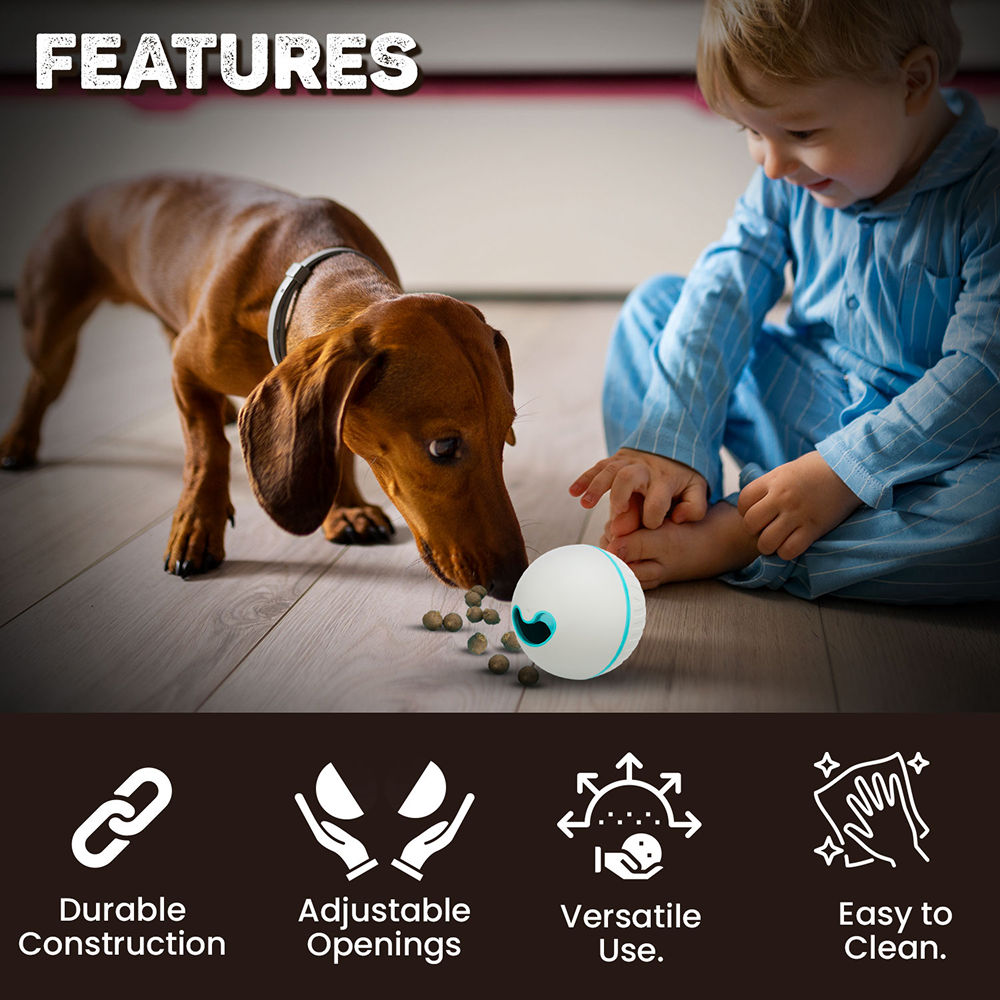 Trixie Plastic Snack Ball Treat Dispenser Toy for Dogs — back view
