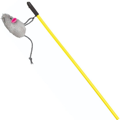 Trixie Playing Rod With Plush Mouse Toy For Cats Grey