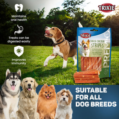 Trixie Premio Cheese Chicken Strip Dog Treats — back view