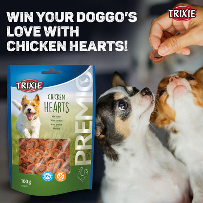 Trixie Premio Chicken Hearts Dog Treats — side view