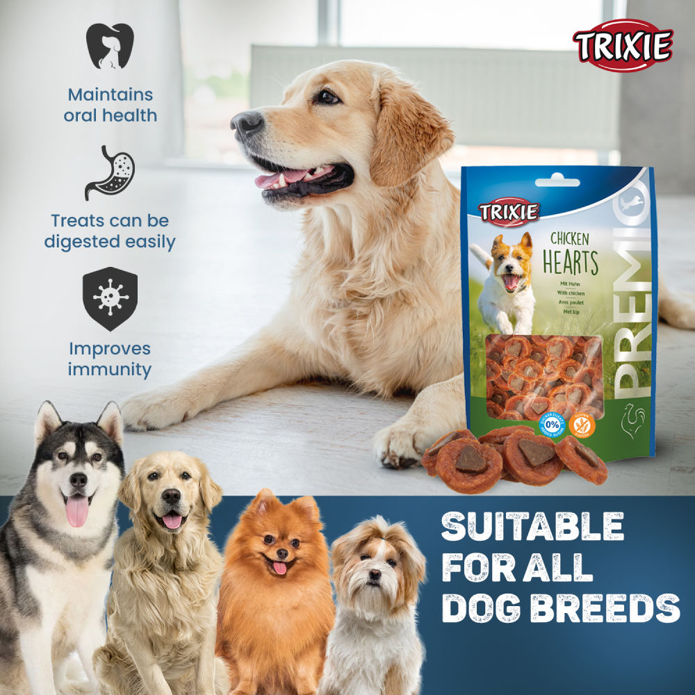 Trixie Premio Chicken Hearts Dog Treats — back view