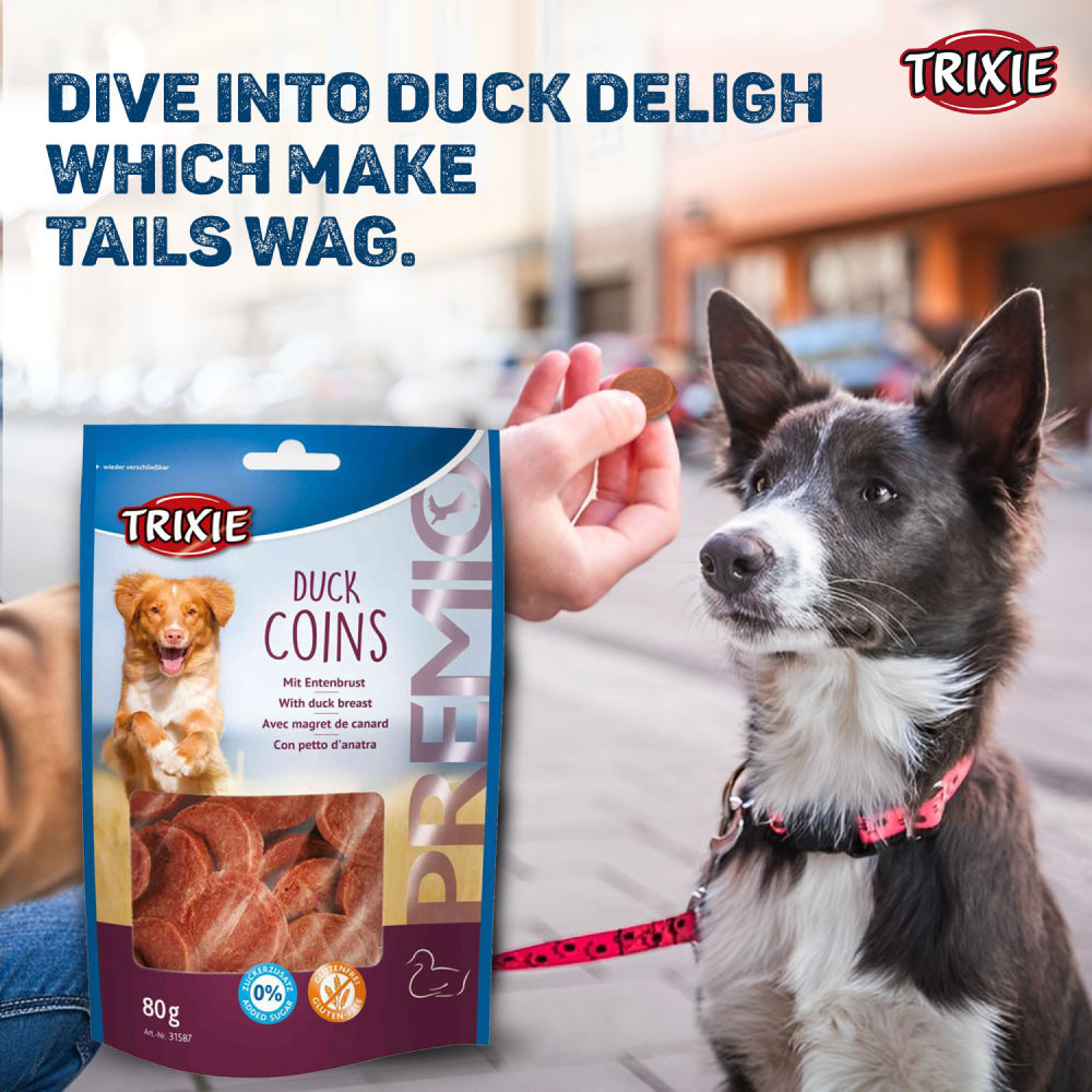 Trixie Premio Duck Coins Dog Treats — detail shot