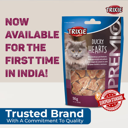 Trixie Premio Ducky Hearts Cat Treats — detail shot