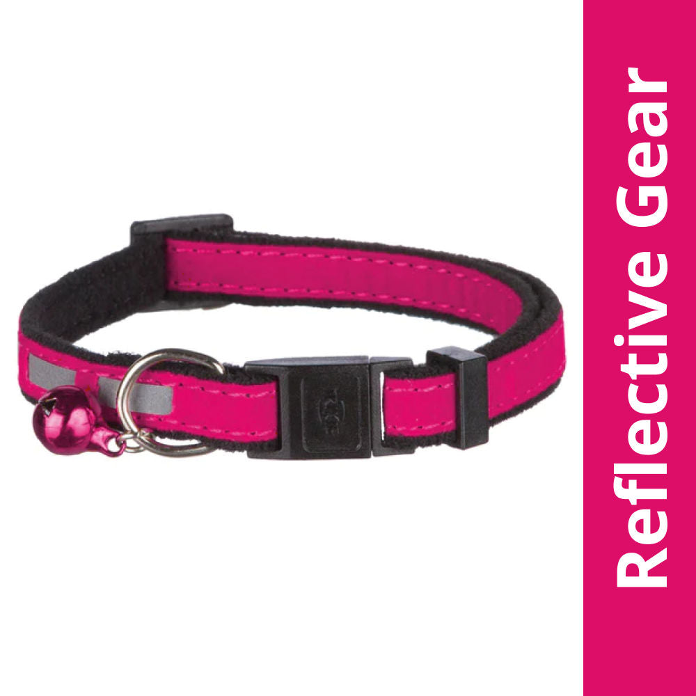 Trixie Safer Life Reflective Collar With Bell For Cats Pink