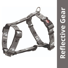 Trixie Silver Reflect H Harness For Dogs Black Silver Grey