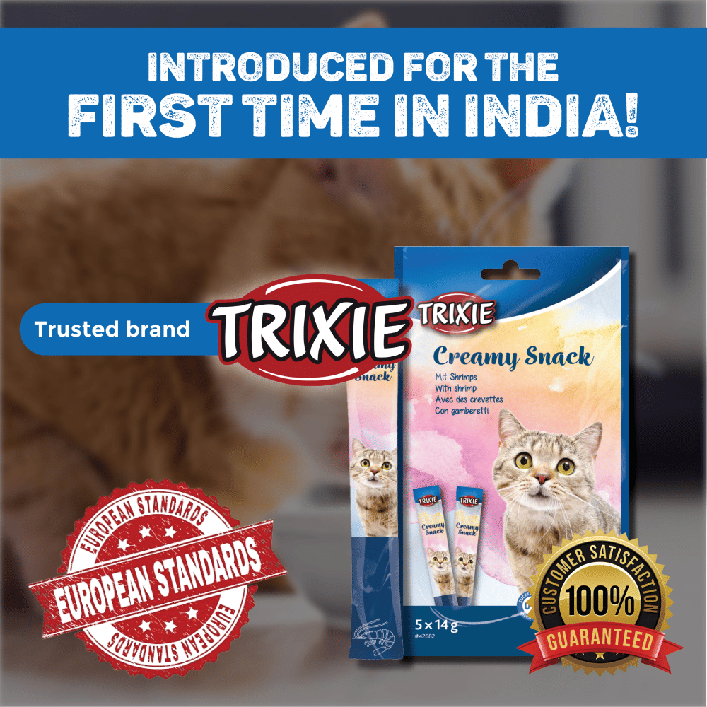 Trixie Snack with Shrimp Creamy Cat Treat — side view