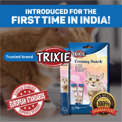 Trixie Snack with Shrimp Creamy Cat Treat — side view
