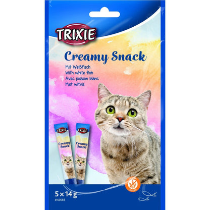 Trixie Snack with White Fish Creamy Cat Treats — side view