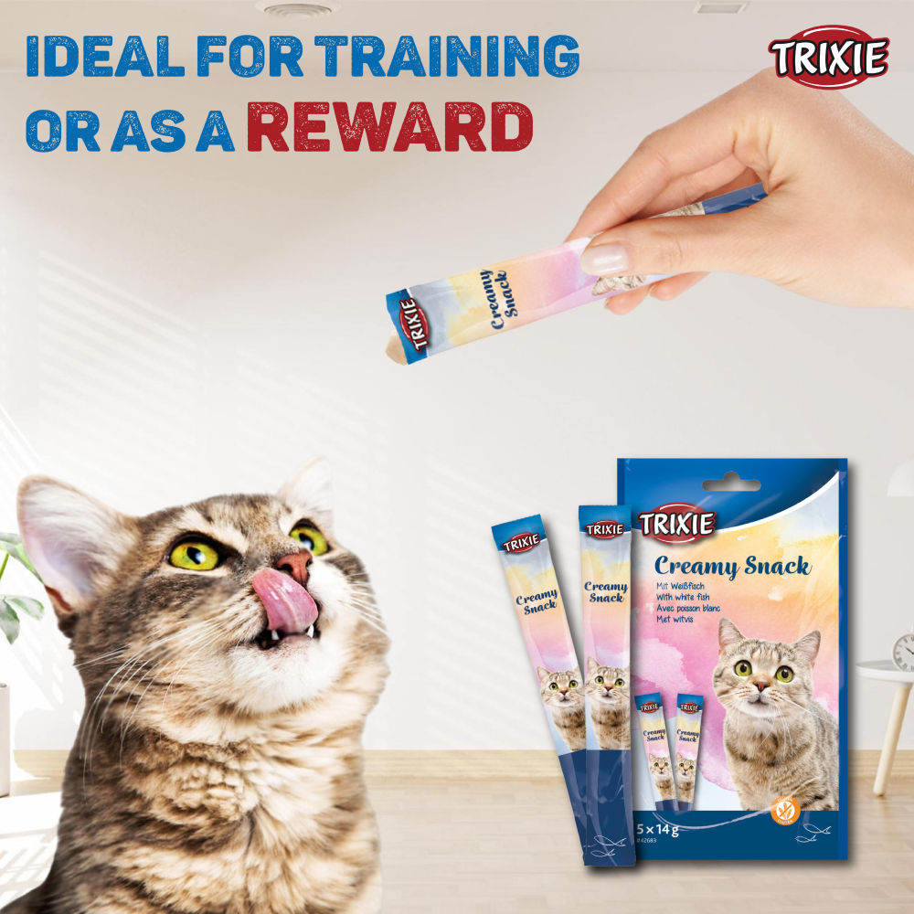 Trixie Snack with White Fish Creamy Cat Treats — back view