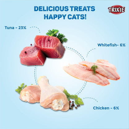 Trixie Snack with White Fish Creamy Cat Treats — in use