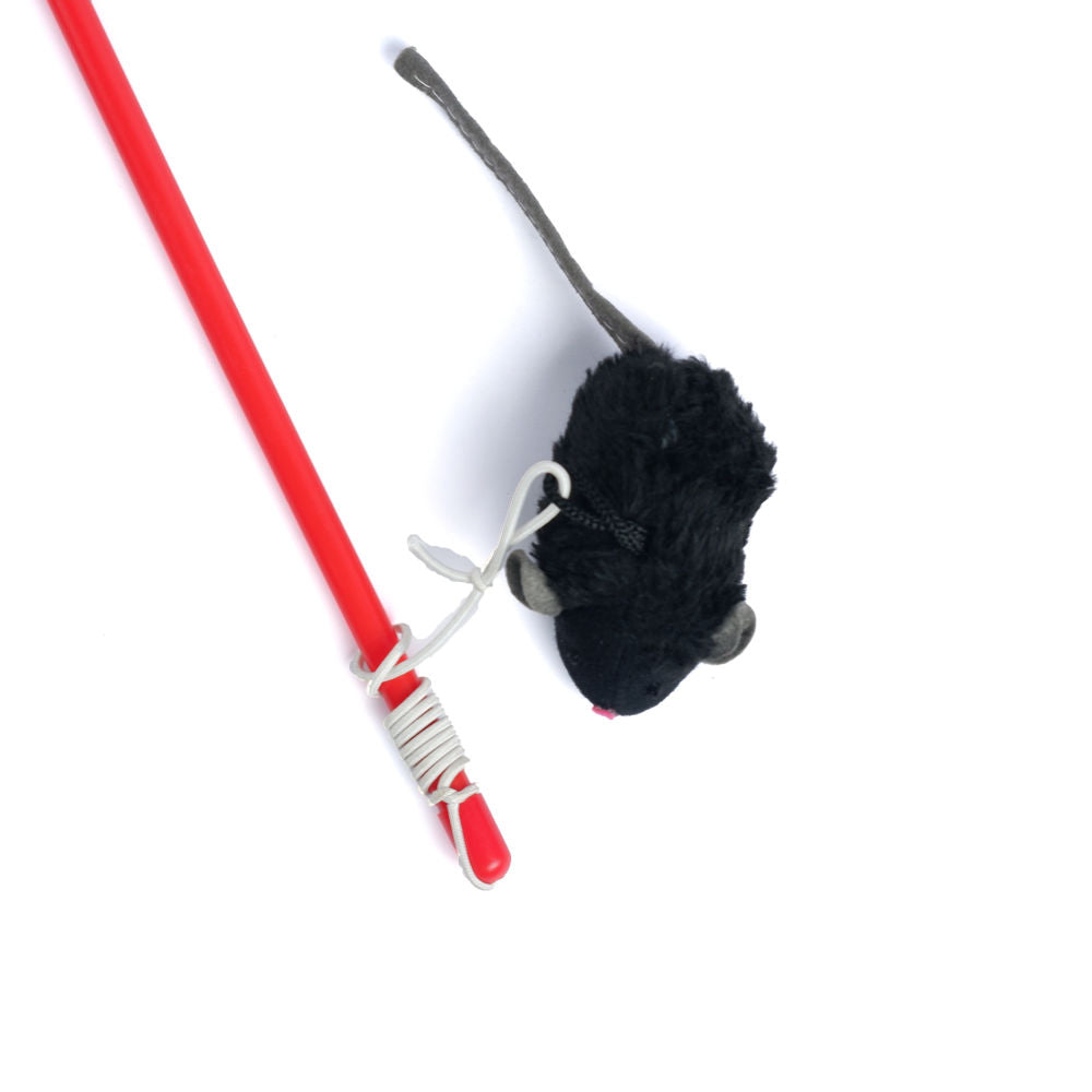Trixie Squeaky Playing Rod Toy for Cats — back view