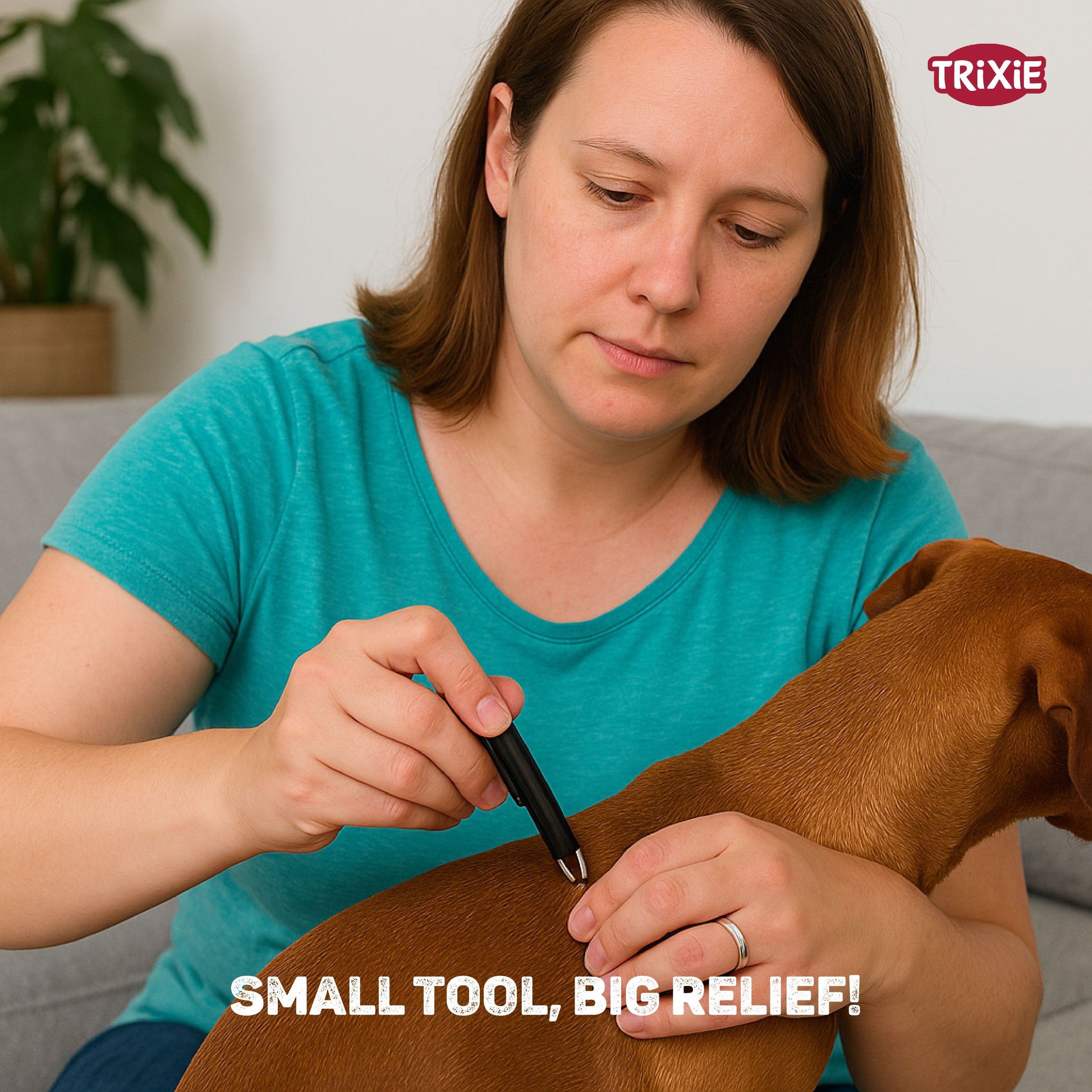 Trixie Tick Tweezers Plastic for Cats and Dogs — side view