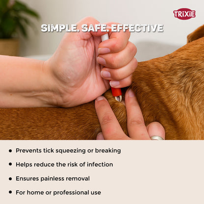 Trixie Tick Tweezers Plastic For Cats And Dogs White - Image 4