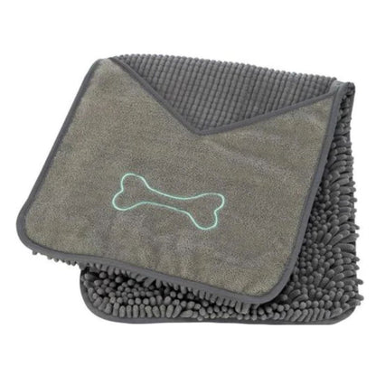 Trixie Towel with Mitt Pockets Microfibre for Dogs and Cats — back view
