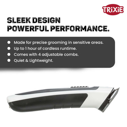 Trixie TR500 Slim Cordless Hair Clipper for Dogs and Cats — back view