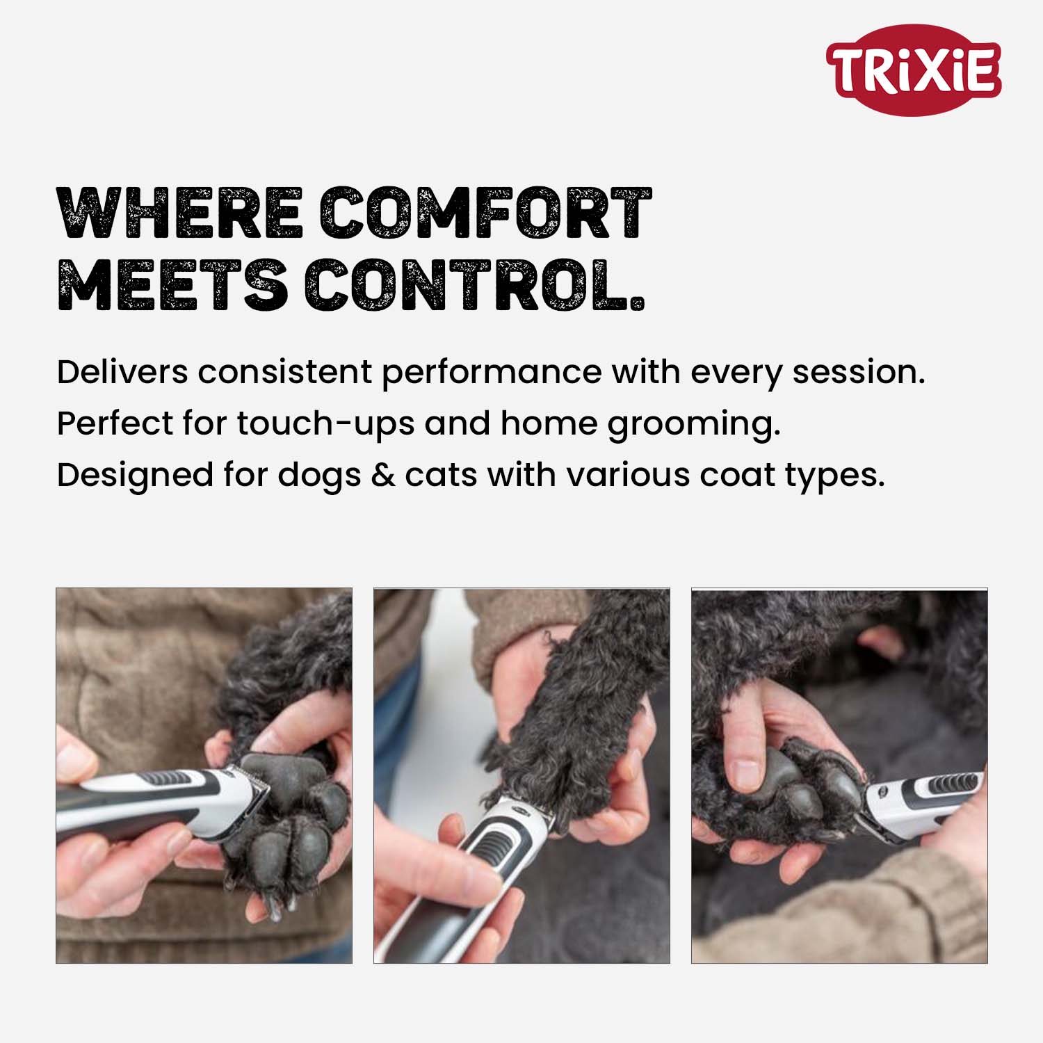 Trixie TR500 Slim Cordless Hair Clipper for Dogs and Cats — in use