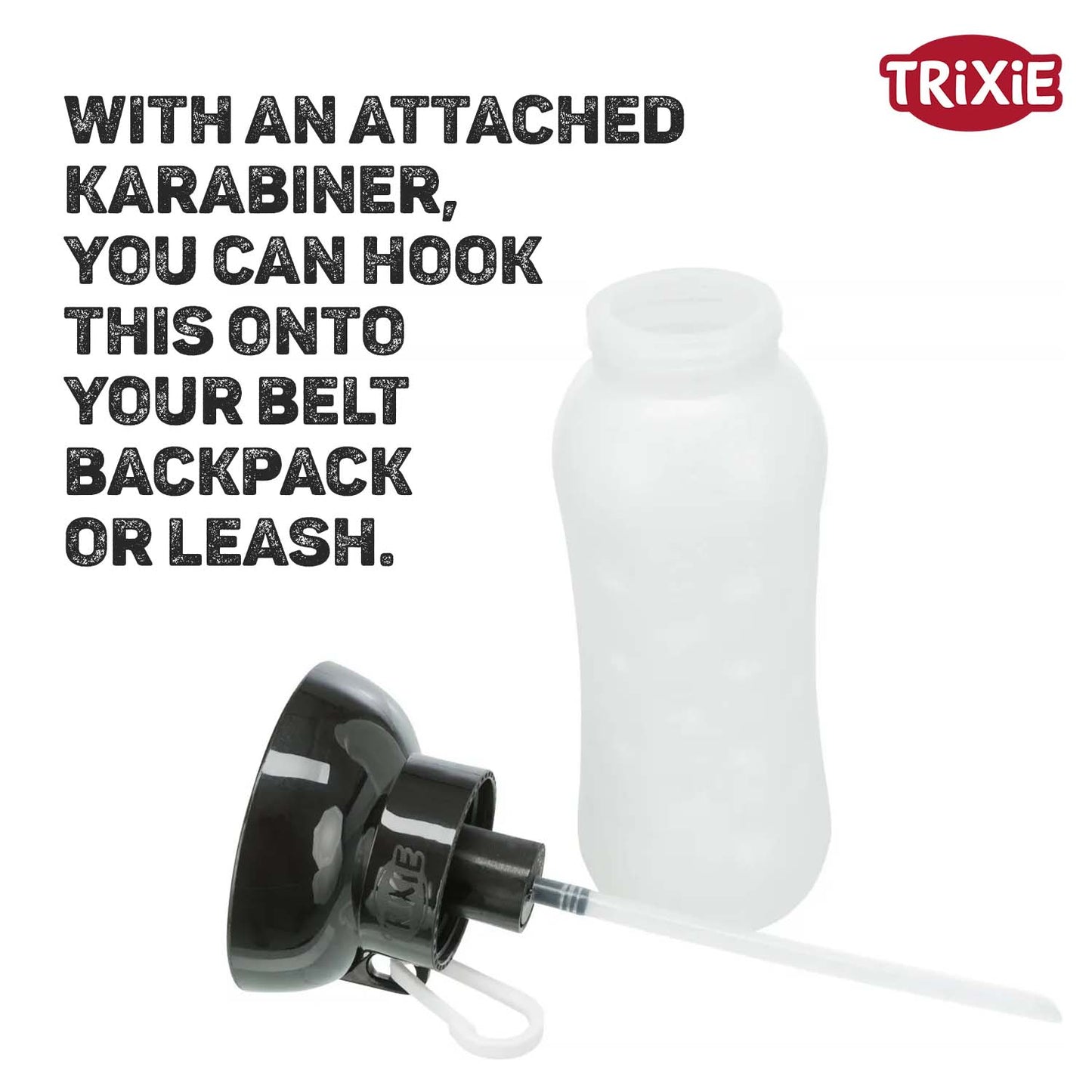 Trixie Travel Bottle With Bowl For Dogs And Cats Black - Image 3